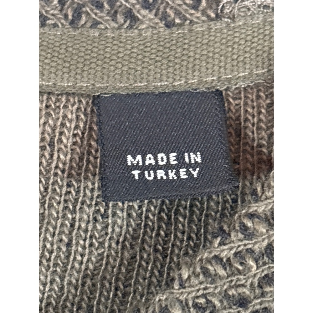 AllSaints Long Sleeve Crew Olive Green Textured Knit Sweater Mens XL MD506Z - Picture 4 of 6